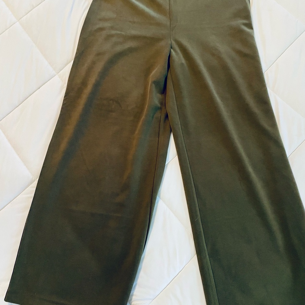 LOFT Olive Wide-Leg Pants